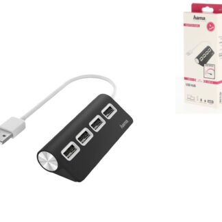 USB-хаб Hama 4 Ports USB 2.0 Black/White