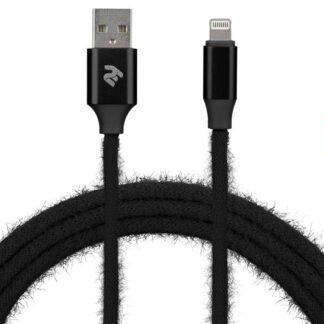 Кабель 2E Fur USB 2.4 - Lightning Cable, 1m, black