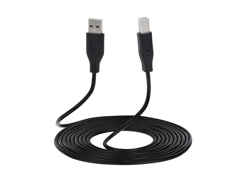 Кабель 2E USB 2.0 (AM/BM) DSTP, 3m, black