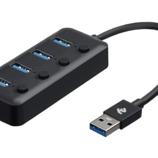 Адаптер 2Е USB-A - 4*USB3.0, Hub with switch, 0.25m