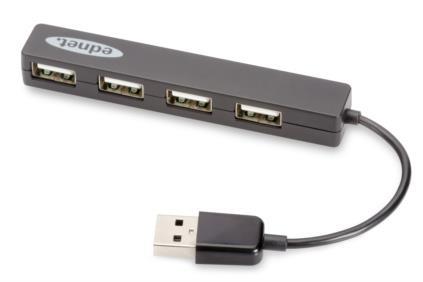 Концентратор EDNET USB 2.0, 4 раз"єми, чорний