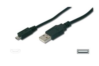 Кабель Digitus USB 2.0 (AM/microB) 1.8m, black