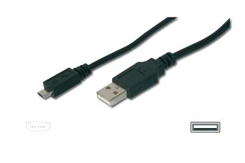 Кабель Digitus USB 2.0 (AM/microB) 1.8m, black