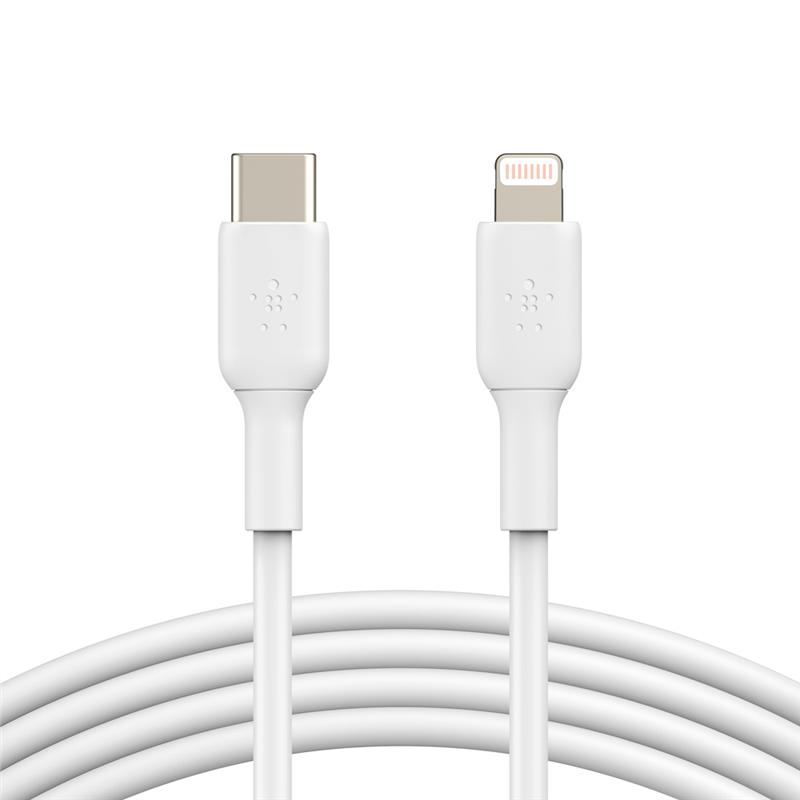 Кабель Belkin USB-С - Lightning, PVC, 1m, white
