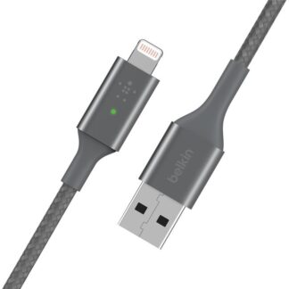 Кабель Belkin USB-A - Lightning, BRAIDED, Smart LED, 1.2m, gray