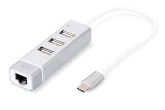 Концентратор-адаптер DIGITUS USB Type-C, 3xUSB+Fast Ethernet