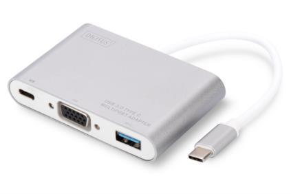 Адаптер DIGITUS USB Type-C to VGA/USB 3.0/Type-C