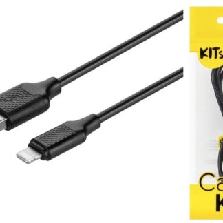 Кабель KITs USB 2.0 to Lightning cable, 2A, black, 1m